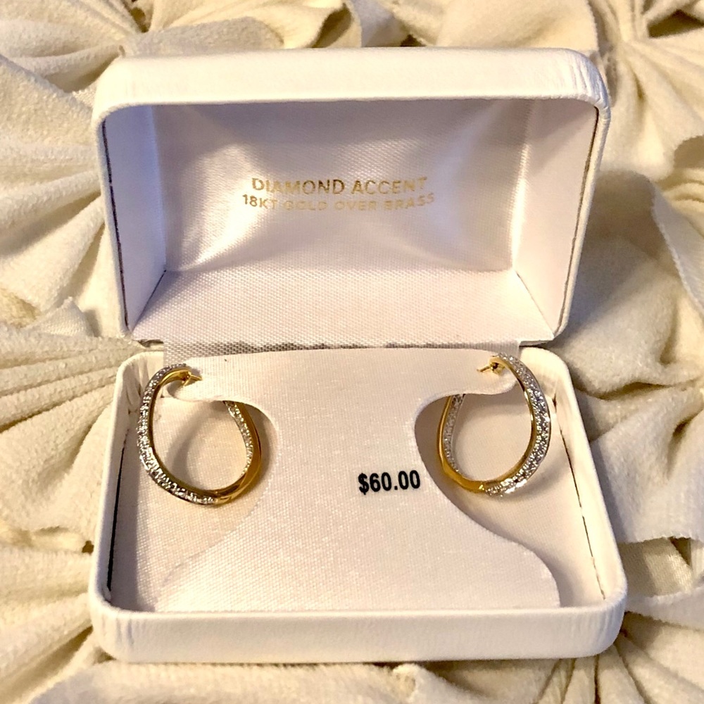 14k Gold Earrings with Diamond Accents